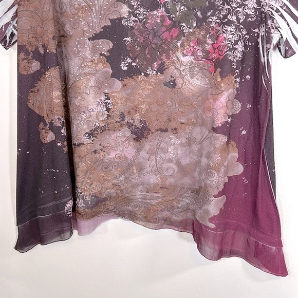 Fashion Bug Vintage Y2K Embellished Flowy Handkerchief Hem Women’s Size 2X Top - Picture 6 of 14